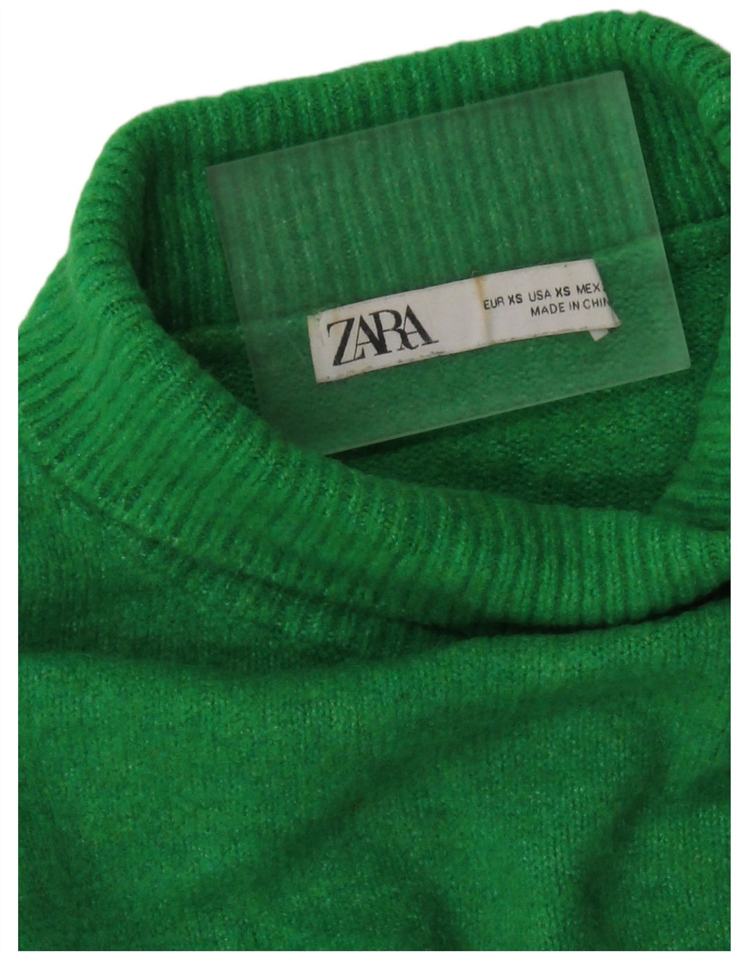 Maglione corto oversize a collo alto corto da donna Zara UK 6 XS verde