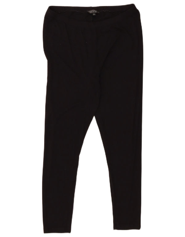 Topshop Womens Crop Leggings UK 16 Large Nero Viscosa