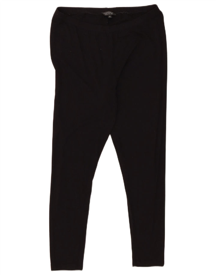 Topshop Womens Crop Leggings UK 16 Large Nero Viscosa