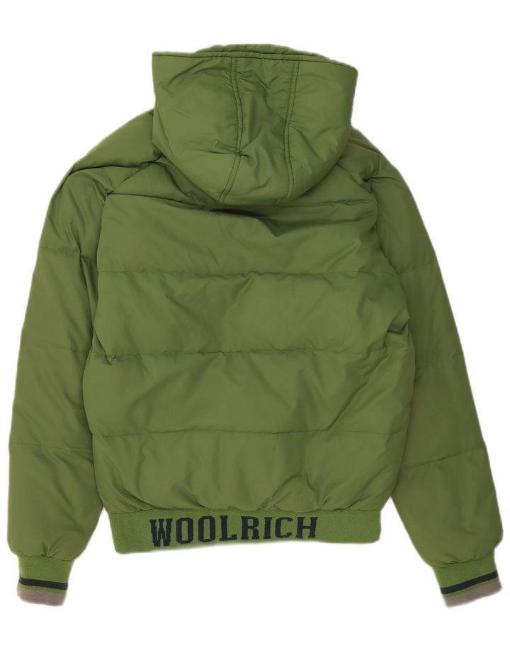 Giacca imbottita con cappuccio grafica per ragazzi Woolrich 13-14 anni Verde