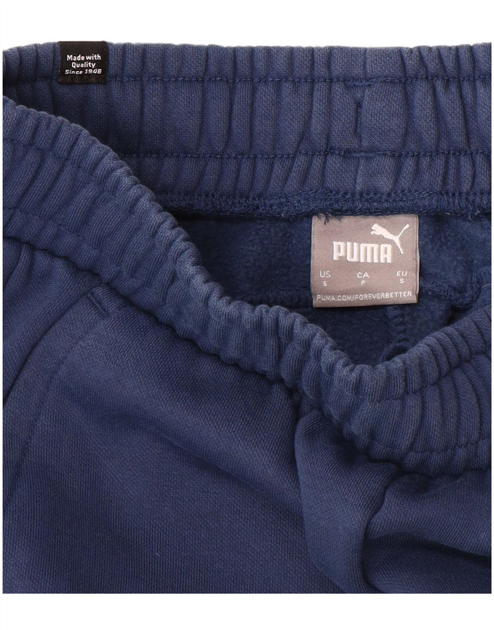 PUMA Mens Tracksuit Trousers Joggers Small  Navy Blue Cotton