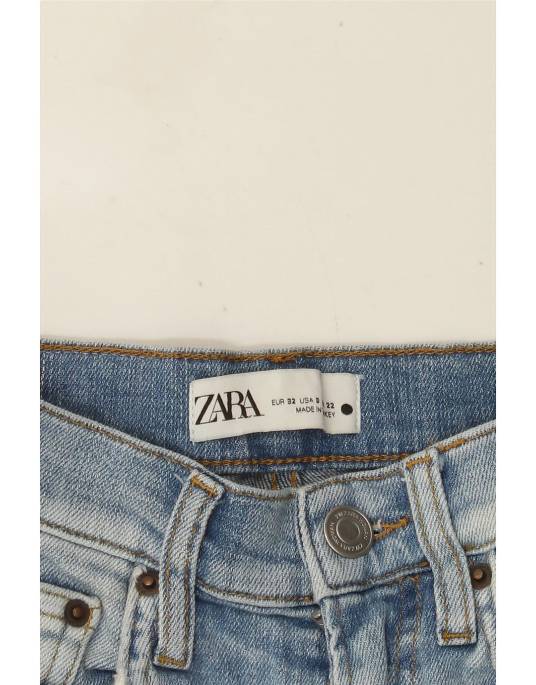 Jeans dritti invecchiati Zara da donna EU 32 2XS W22 L27 Blu
