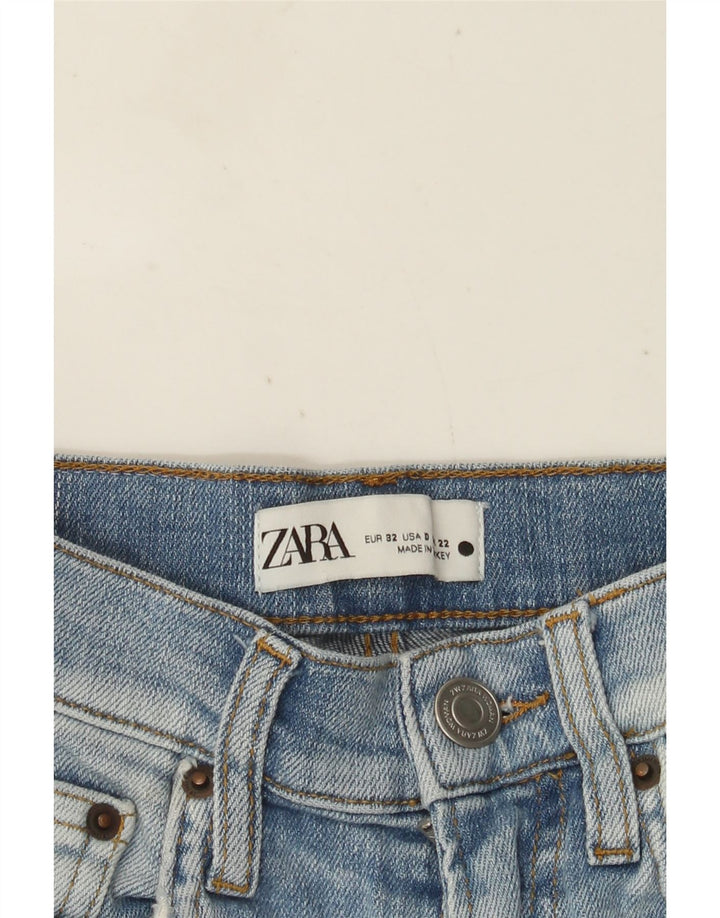 Jeans dritti invecchiati Zara da donna EU 32 2XS W22 L27 Blu