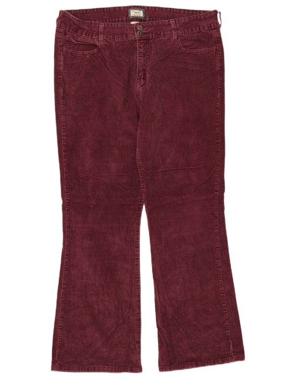 LEVI'S Womens Bootcut Corduroy Trousers US 16 2XL W36 L30 Burgundy Cotton