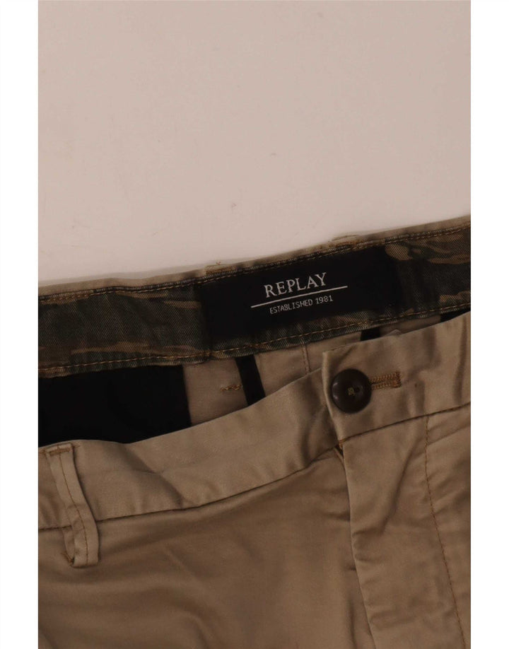Pantaloncini chino da uomo Replay grandi W36 beige