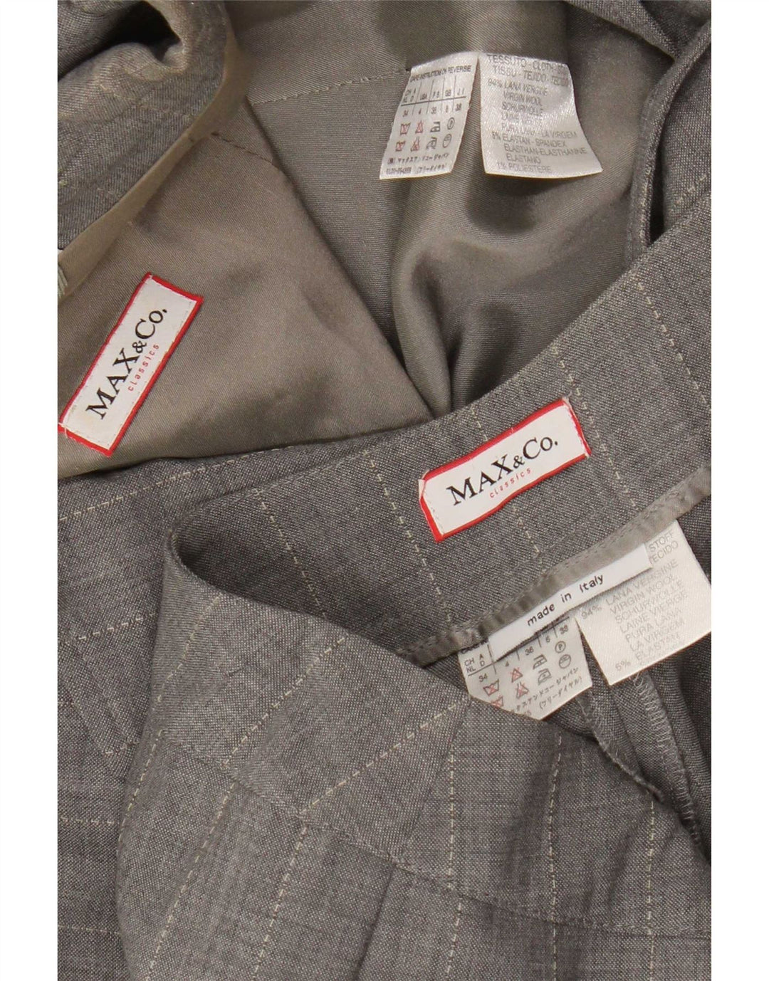 Abito da donna a 2 bottoni Max & Co. UK 6 XS W28 L31 Gessato grigio