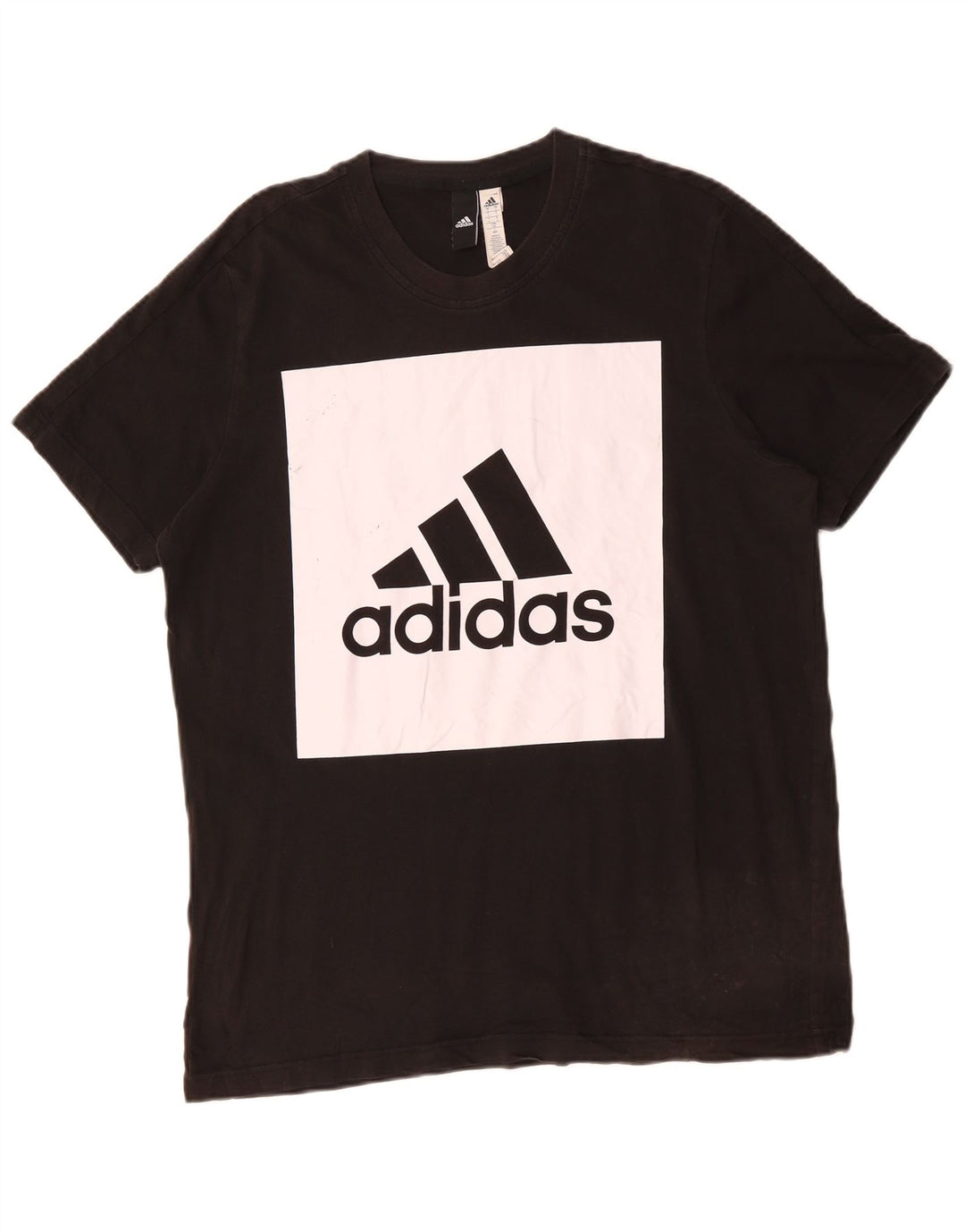 T-shirt grafica da uomo ADIDAS Top grande in cotone color block nero