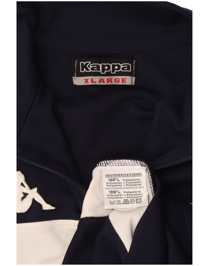 Felpa da uomo KAPPA con collo con zip, maglione XL, poliestere color block blu navy