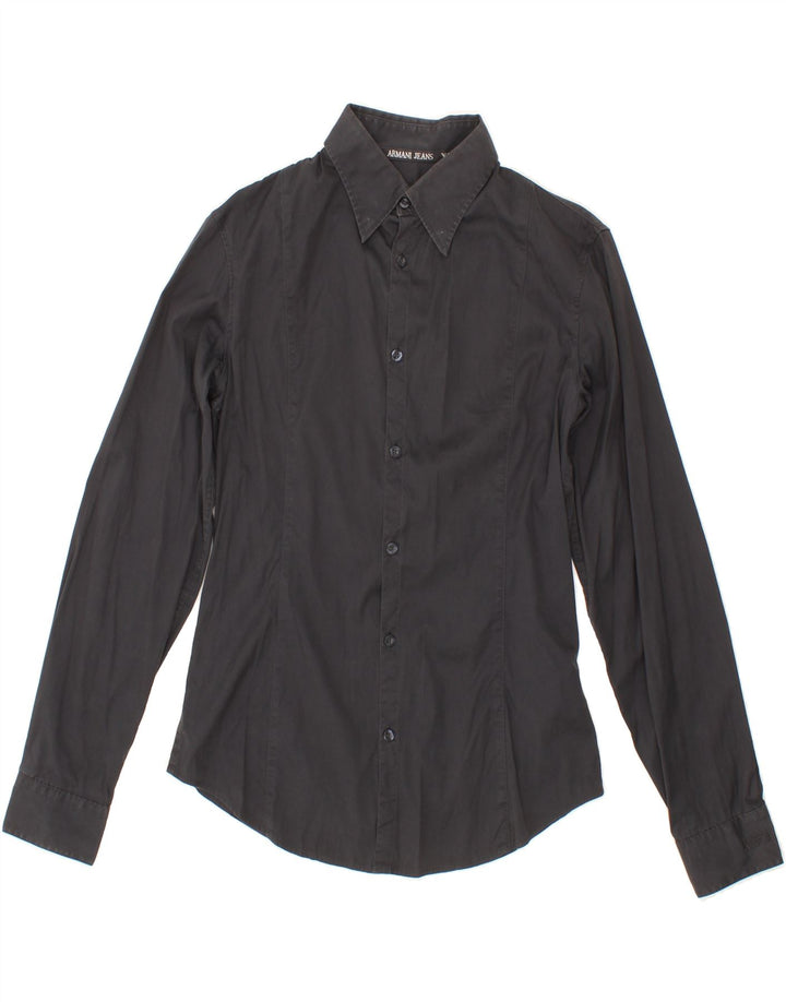ARMANI JEANS Mens Shirt XS Navy Blue Cotton Vintage Armani Jeans and Second-Hand Armani Jeans from Messina Hembry 