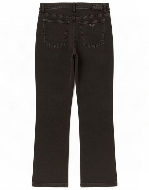 Armani Pantaloni casual bootcut da donna a vita alta W33 L31 Cotone verde