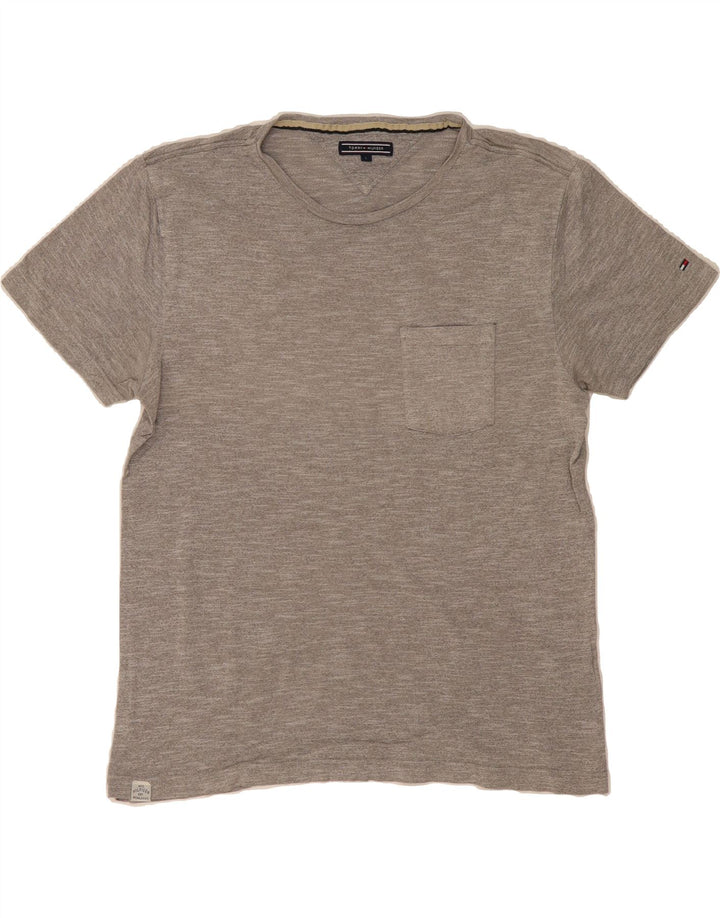 TOMMY HILFIGER Mens T-Shirt Top Large Grey Vintage Tommy Hilfiger and Second-Hand Tommy Hilfiger from Messina Hembry 