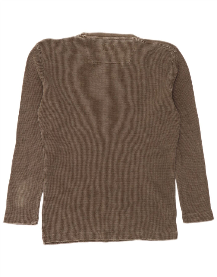 Guess Top da uomo slim fit a maniche lunghe color kaki medio
