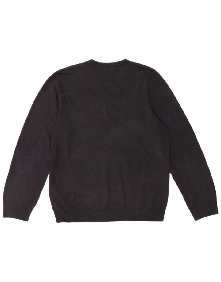 Maglione da uomo Marks & Spencer Blue Harbour con scollo a V grande acrilico nero
