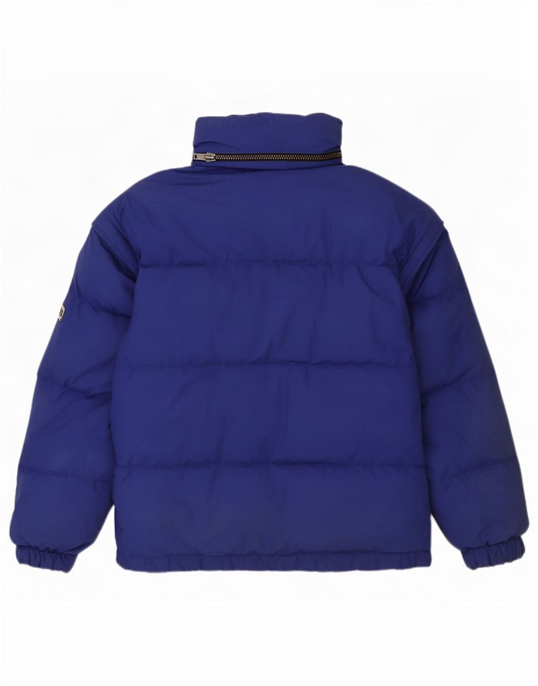 Giacca imbottita con cappuccio da uomo vintage IT 48 Poliestere blu medio