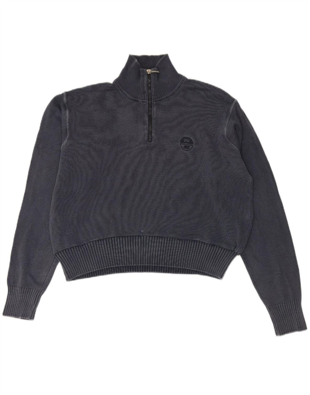 NORTH SAILS Womens Zip Neck Jumper Sweater UK 16 Large Navy Blue