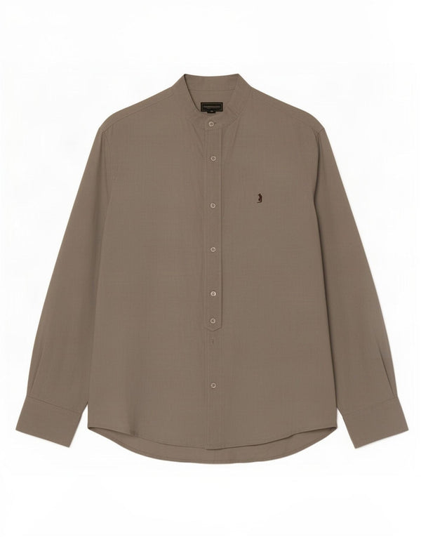 Camicia da uomo Marlboro Classics Large in lino grigio