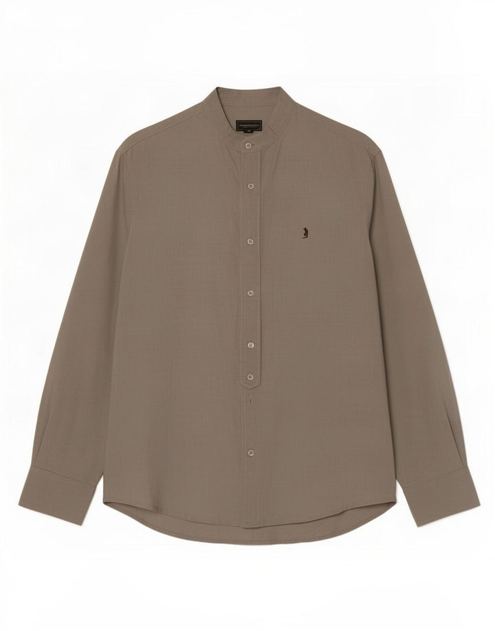 Camicia da uomo Marlboro Classics Large in lino grigio