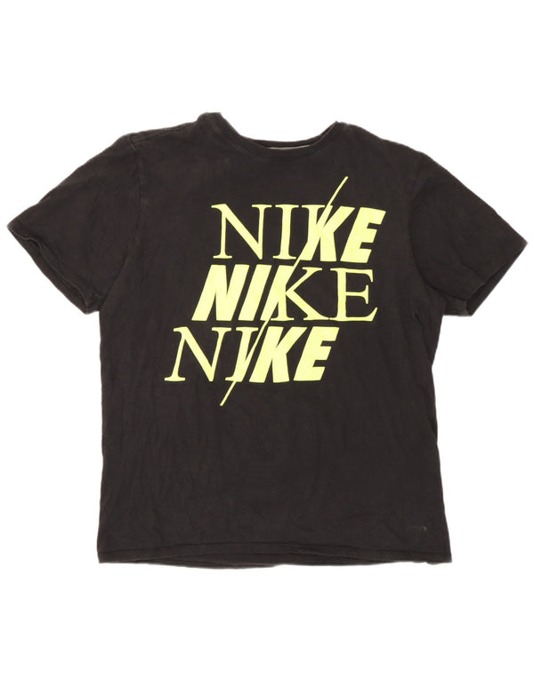 T-shirt grafica Nike da donna con taglio atletico, taglia UK 14, media, nera