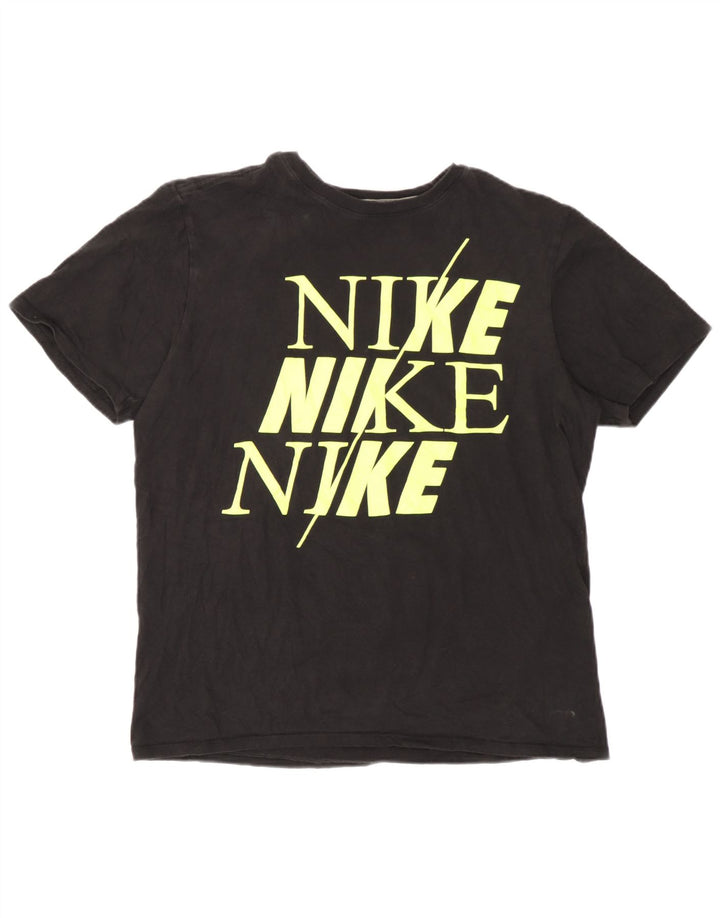 T-shirt grafica Nike da donna con taglio atletico, taglia UK 14, media, nera