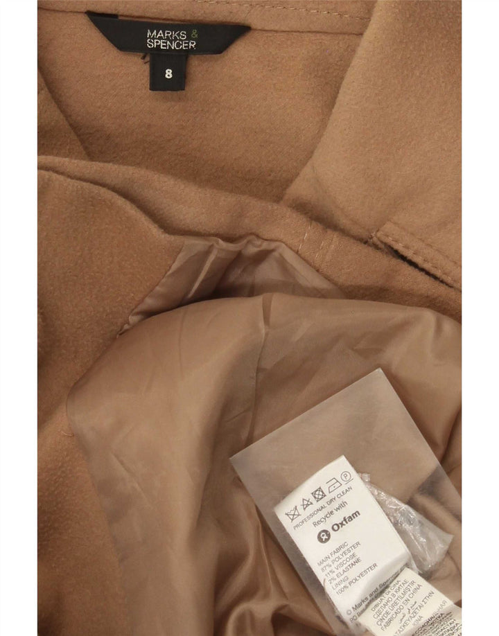 Cappotto da marinaio da donna Marks & Spencer UK 8 piccolo poliestere marrone
