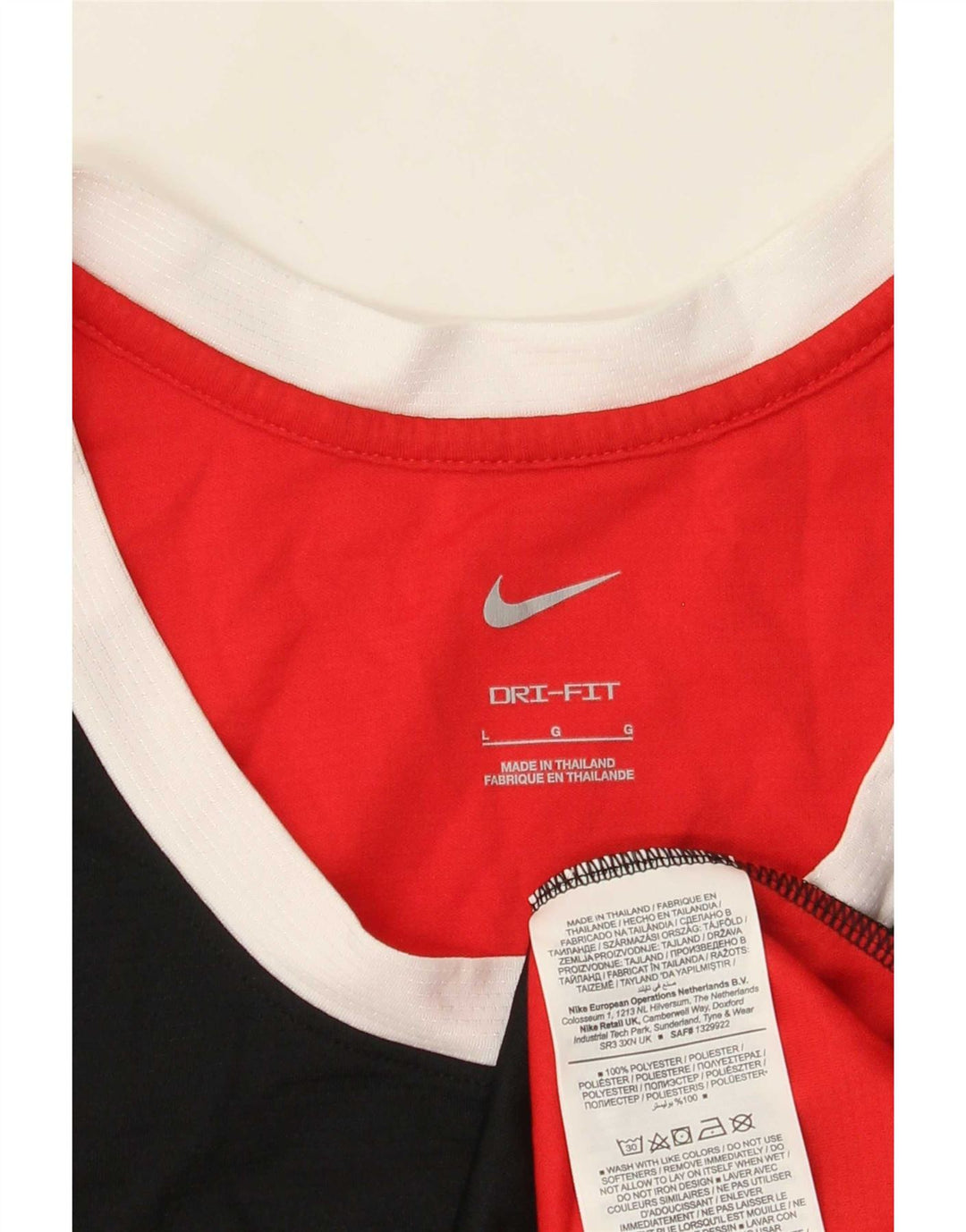 Nike - Canotta grafica da uomo, grande, in poliestere color block rosso