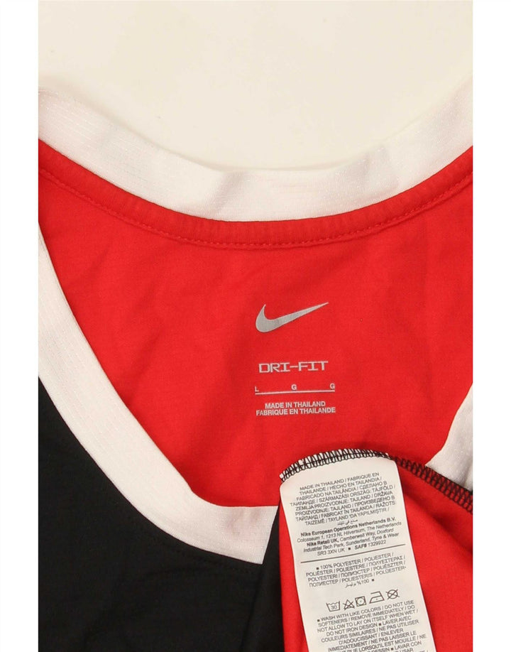 Nike - Canotta grafica da uomo, grande, in poliestere color block rosso