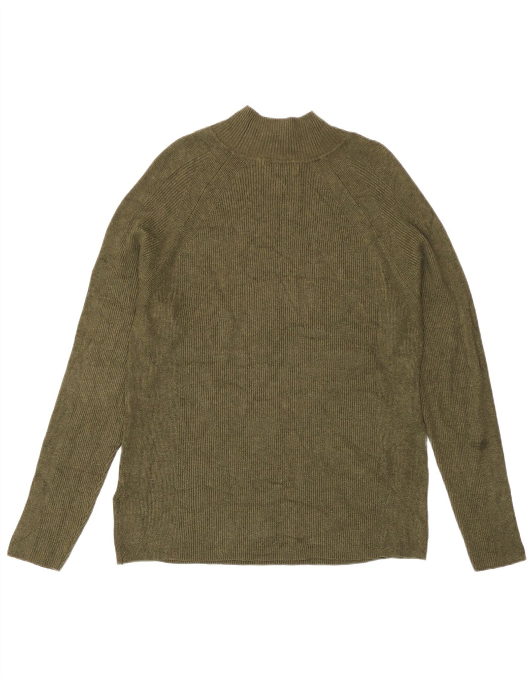 Maglione maglione a collo alto da donna Marks & Spencer UK 16 grande viscosa kaki