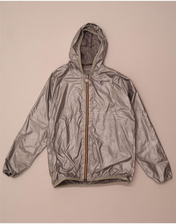 Giacca antipioggia con cappuccio vestibilità ampia da donna K-WAY UK 10 Small Argento Poliammide