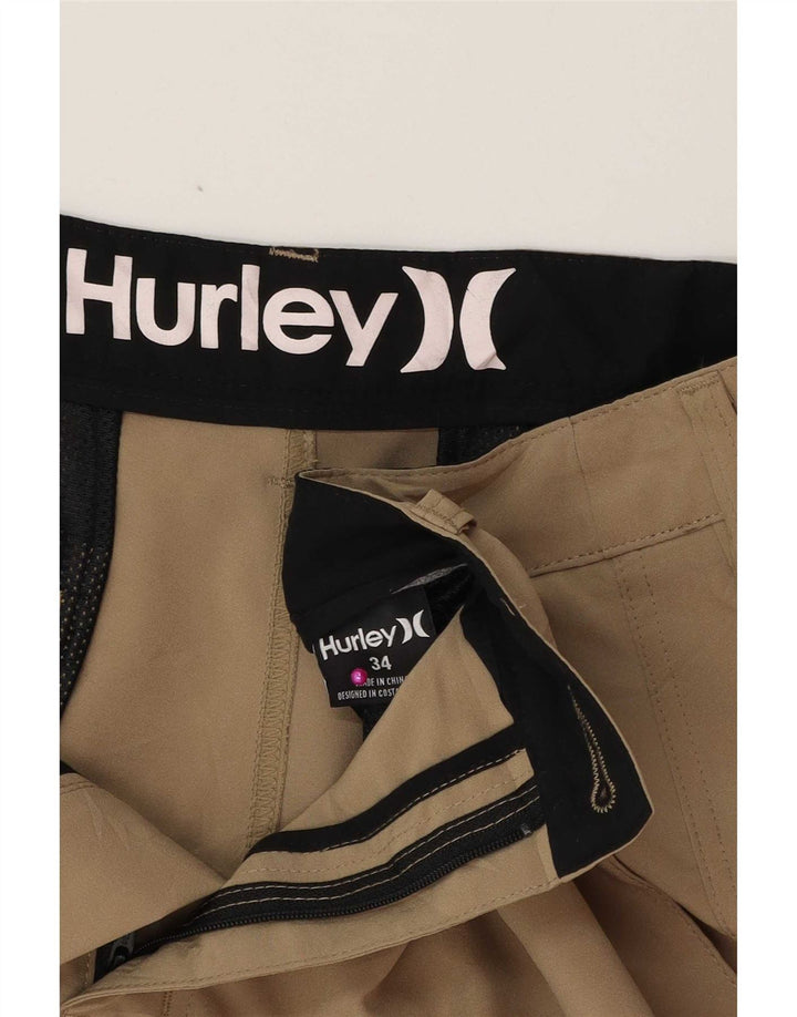Pantaloncini chino da uomo Hurley W34 Large in poliestere kaki
