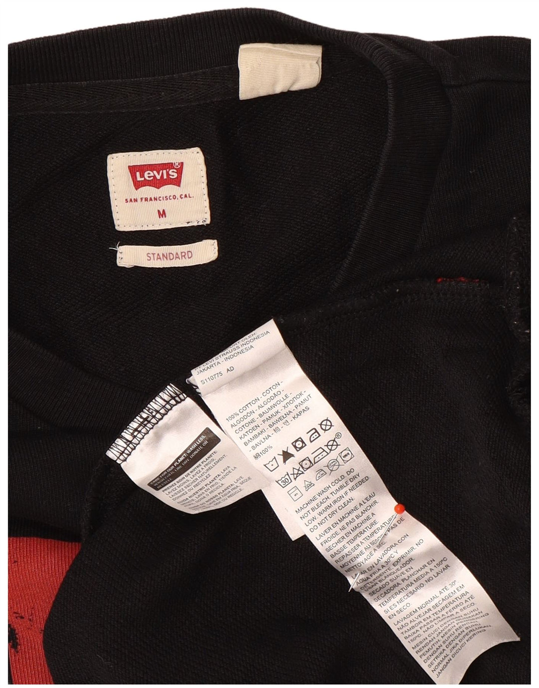Felpa grafica standard da uomo Levi's, maglione, cotone nero medio