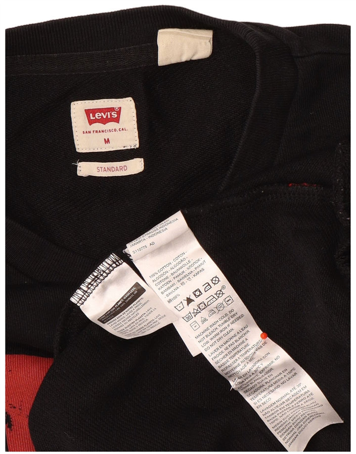 Felpa grafica standard da uomo Levi's, maglione, cotone nero medio