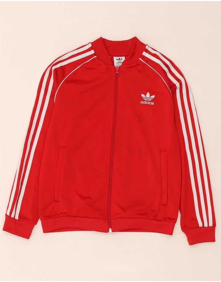 Giacca Top della tuta da ragazzo Adidas 10-11 anni in poliestere rosso