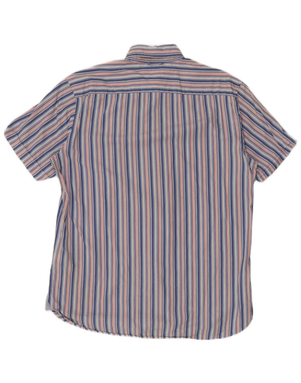 Tommy Hilfiger Uomo Camicia a maniche corte Grande cotone a righe blu