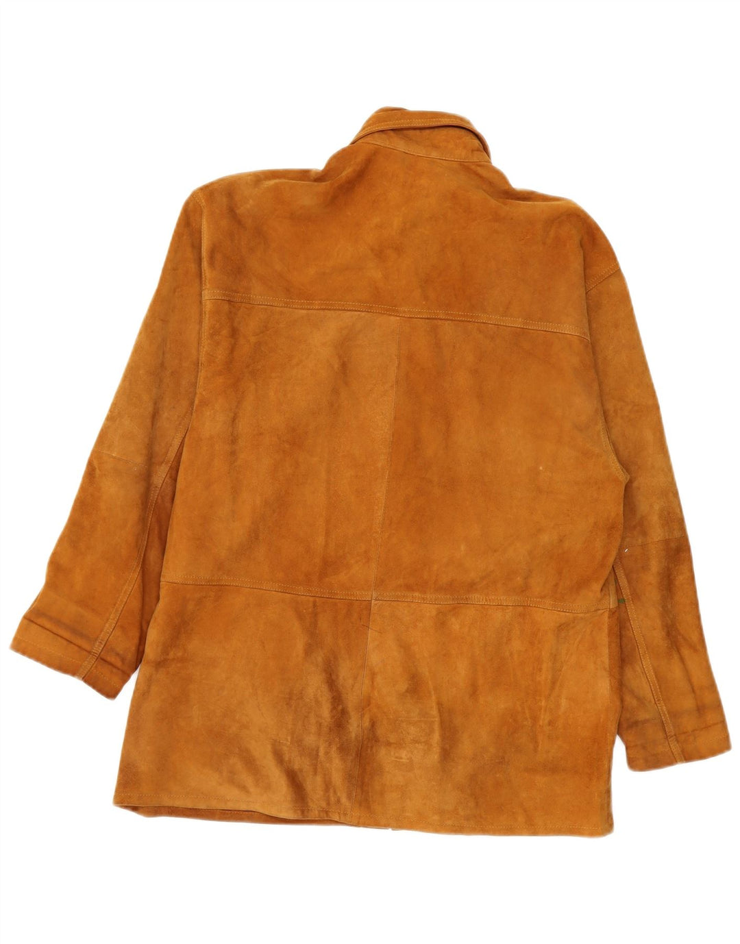 Giacca vintage in pelle scamosciata da donna UK 16 grande marrone
