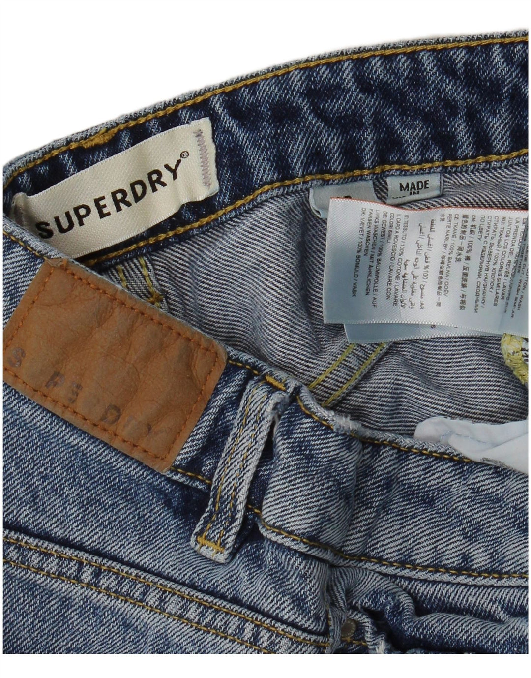 Pantaloncini di jeans da donna SUPERDRY W26 piccolo cotone blu