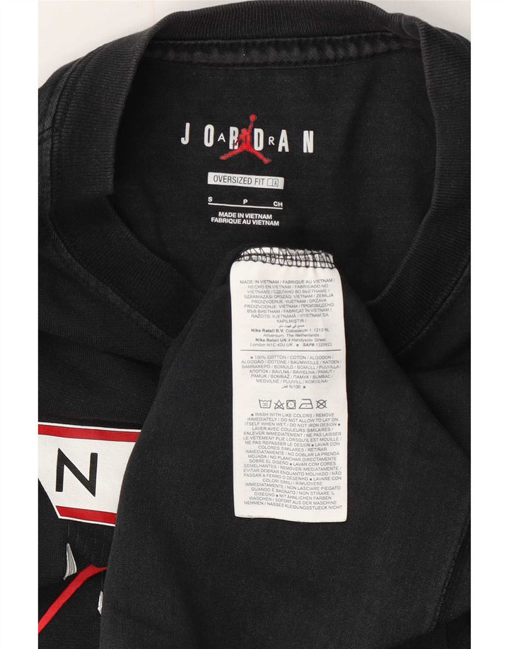 T-shirt grafica oversize da uomo Jordan Top piccola in cotone nero