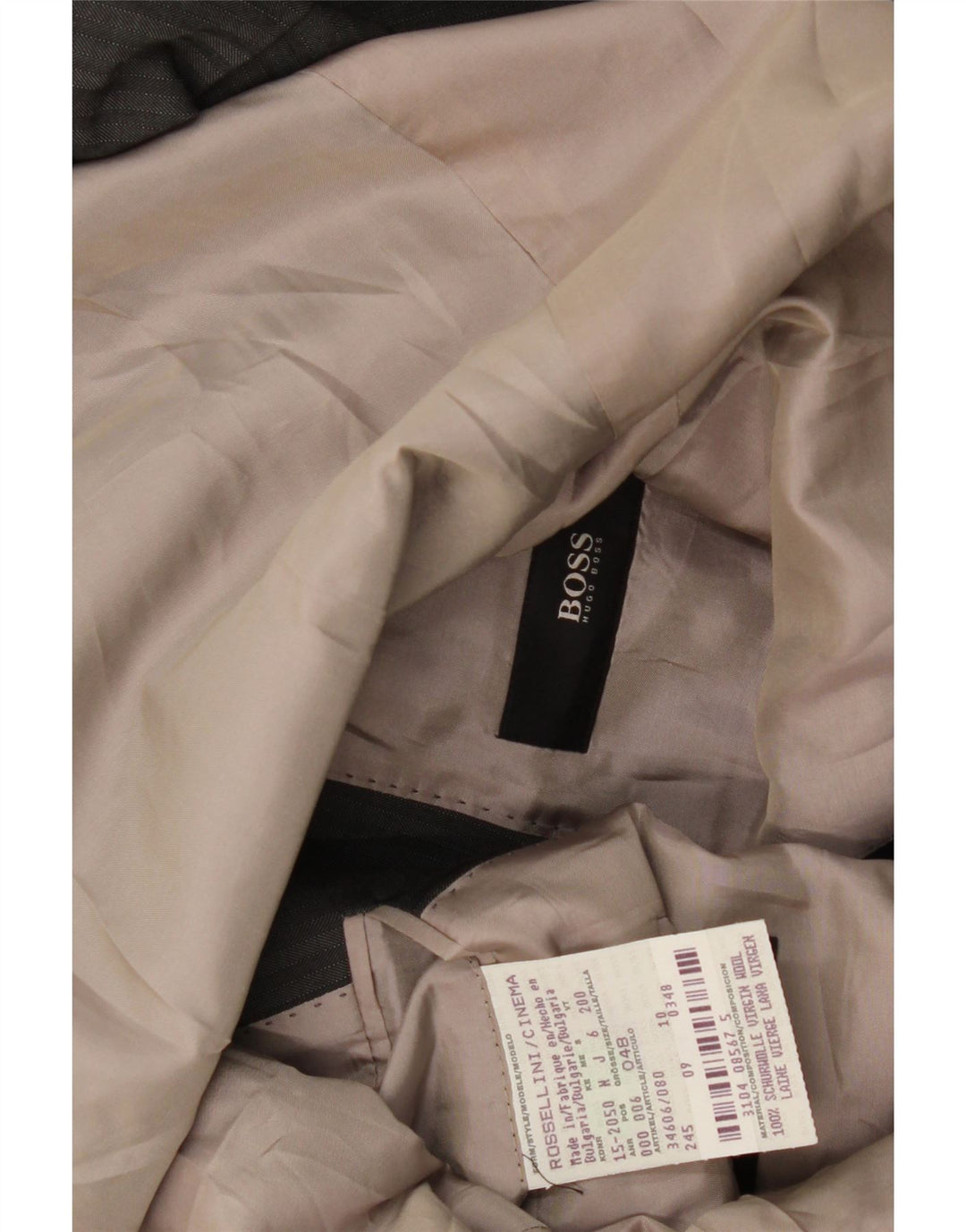 Giacca blazer da uomo a 3 bottoni HUGO BOSS EU 48 lana gessata grigio medio