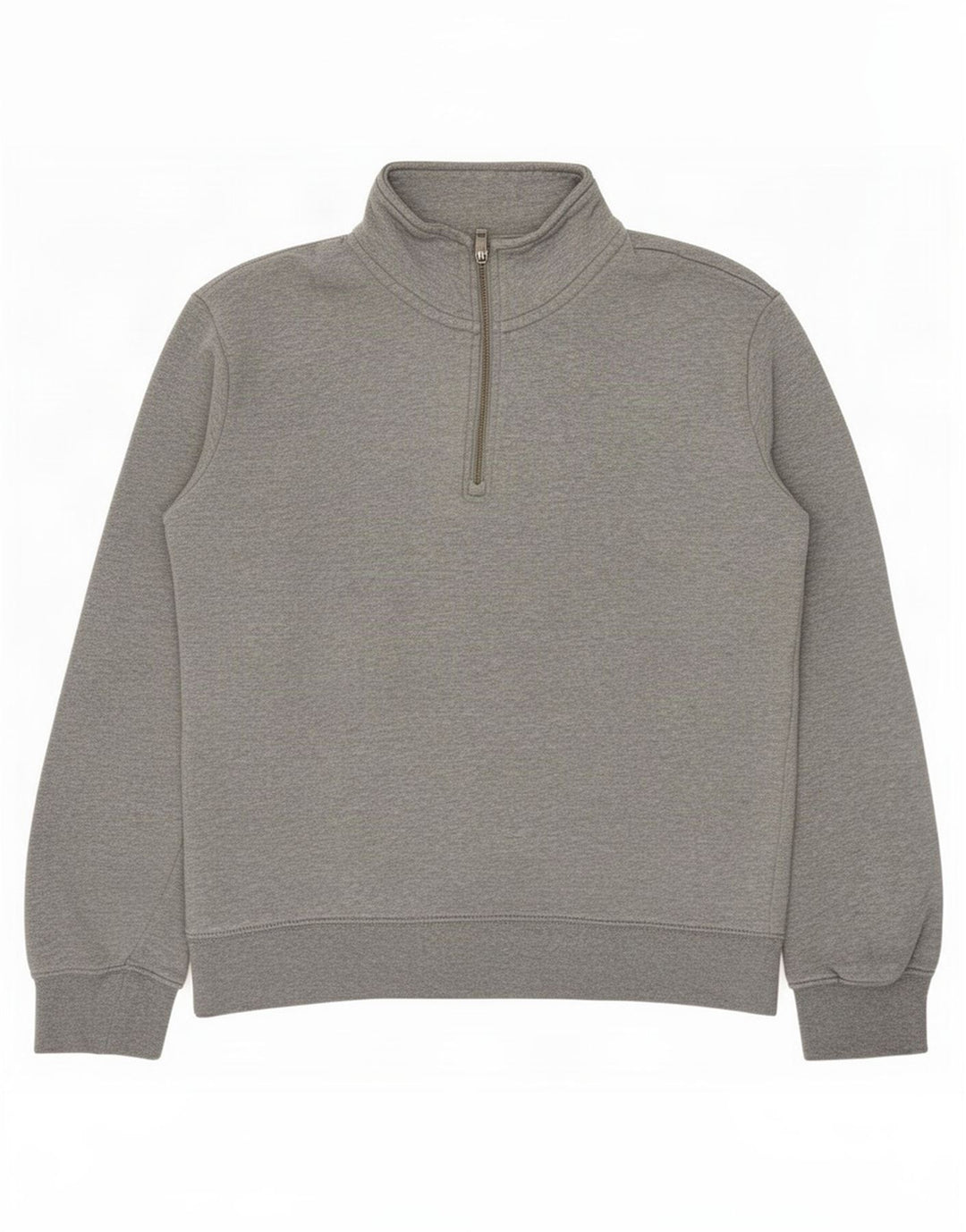 Felpa da uomo Marks & Spencer con zip e collo, piccola, in cotone grigio