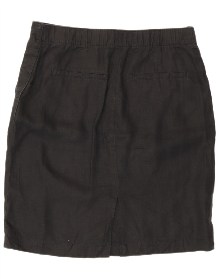 Gonna dritta da donna Marks & Spencer UK 12 media W32 lino nero