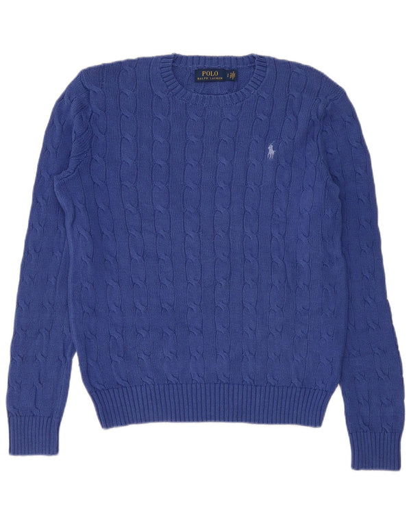 Polo Ralph Lauren Maglione girocollo da uomo in cotone blu piccolo