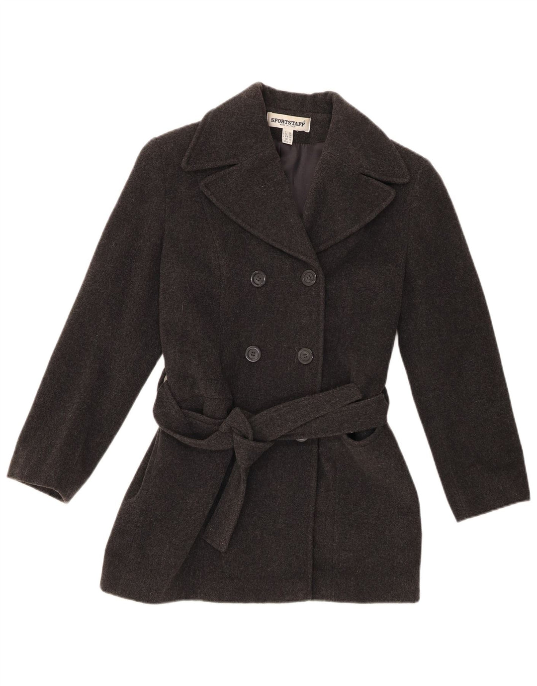 Cappotto da marinaio da donna Sportstaff UK 10 piccolo in lana grigia
