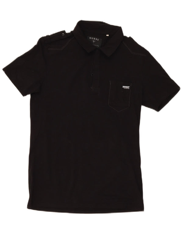 Polo militare da uomo Guess UK 34 XS cotone nero