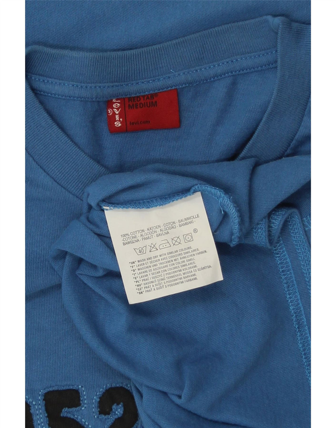 LEVI'S Top grafico da uomo a maniche lunghe in cotone blu medio