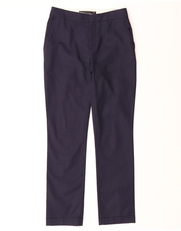 Pantaloni chino dritti da donna ZARA EU 34 2XS W24 L28 Blu navy