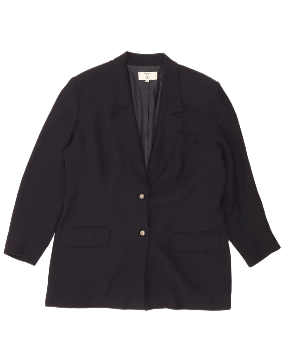 Giacca Blazer 2 Bottoni Donna Valentino IT 50 XL Blu Navy Viscosa