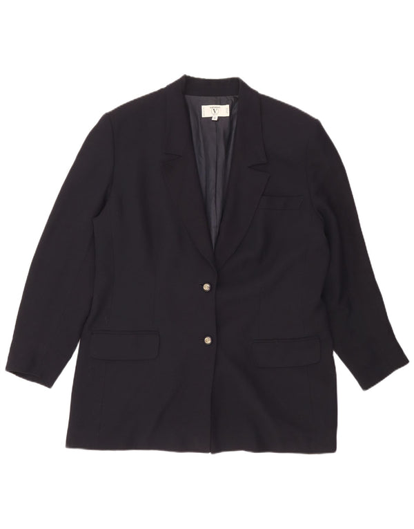 Giacca Blazer 2 Bottoni Donna Valentino IT 50 XL Blu Navy Viscosa