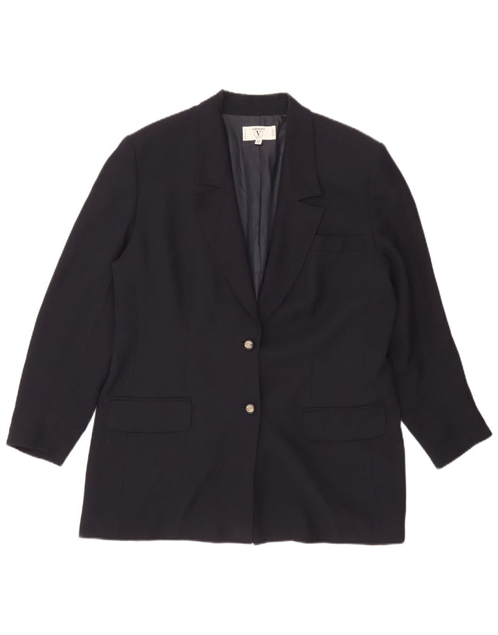 Giacca Blazer 2 Bottoni Donna Valentino IT 50 XL Blu Navy Viscosa