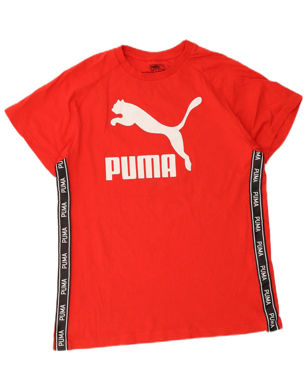 T-shirt grafica da donna Puma UK 10 piccola rossa in cotone