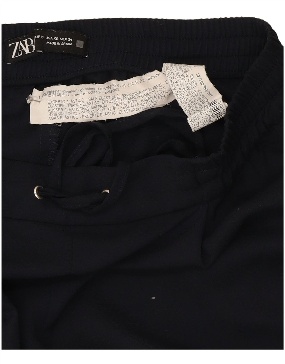Pantaloni da tuta da donna Zara UK 6 XS poliestere blu navy