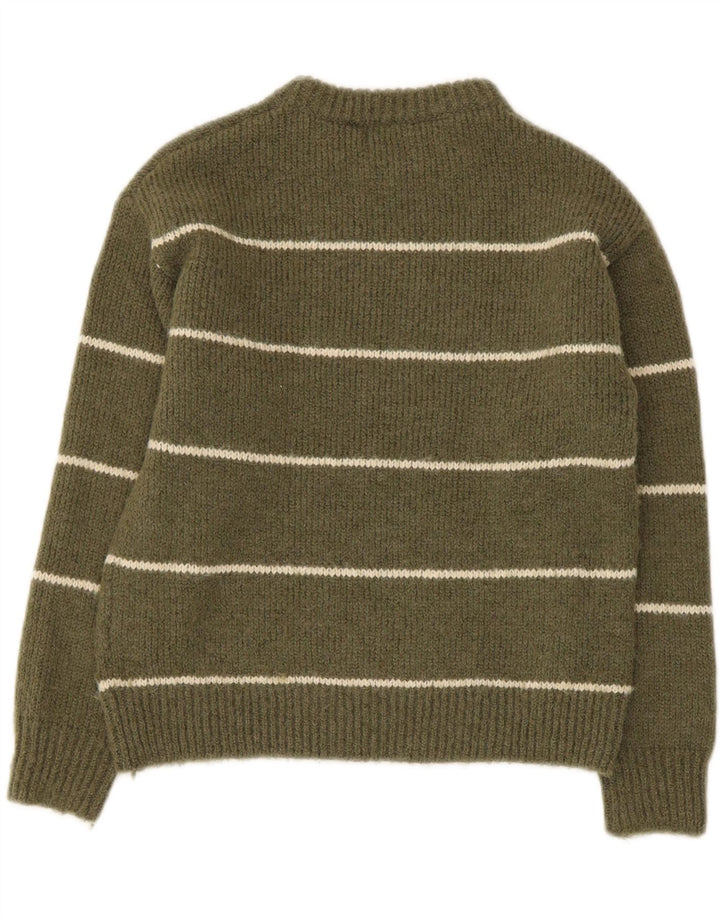 Maglione girocollo per ragazzi Zara 8-9 anni in poliestere a righe kaki